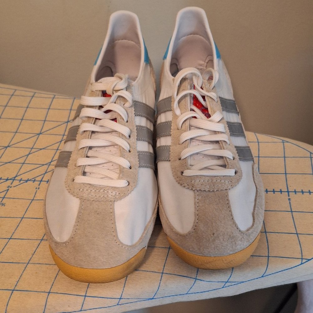 Adidas Originals Trainers SL 72 White and Silver Shoes Men's 6.5